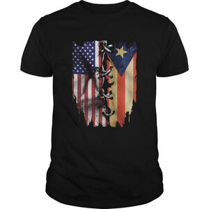 Puerto Rico And American Flag Veteran Independence Day Shirt